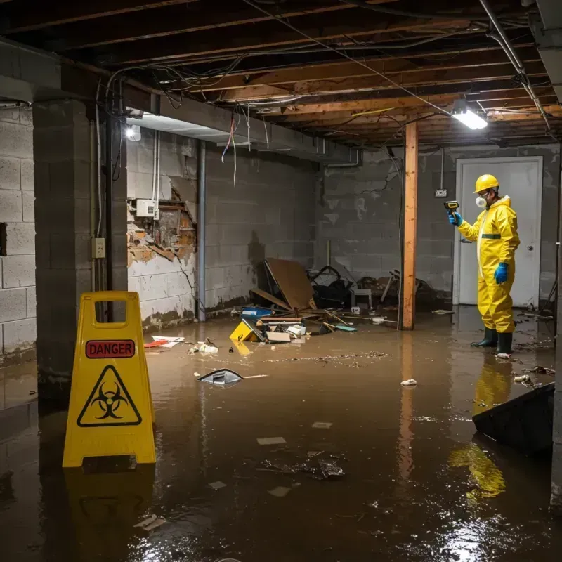 Flooded Basement Electrical Hazard in Black Mountain, NC Property