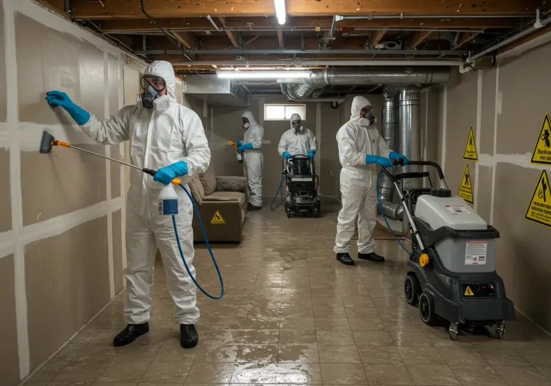 Basement Moisture Removal and Structural Drying process in Black Mountain, NC